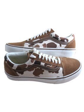 Vans Women's Old Skool Duck Camo Brown White Canvas Suede shoes Size 9 NEW